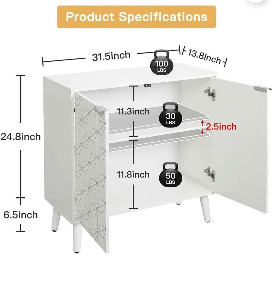 Putuo Decor Buffet Cabinets with Storage - photo 2