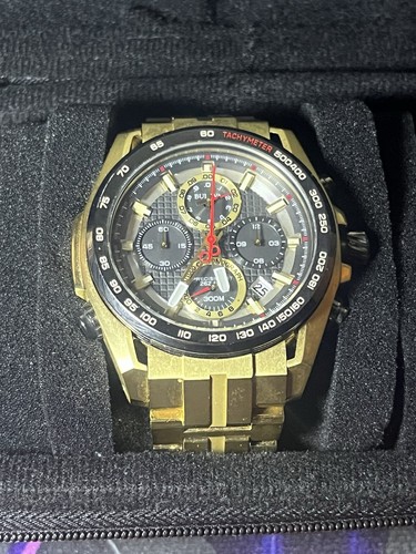 BULOVA PRECISIONIST 98B271 Men’s Gold Tone Stainless Steel Watch