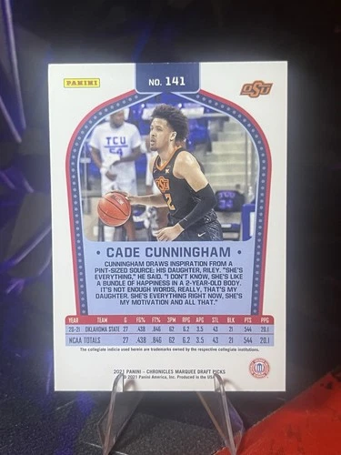 2021 Chronicles Draft Picks #141 Cade Cunningham Rookie Card - photo 2