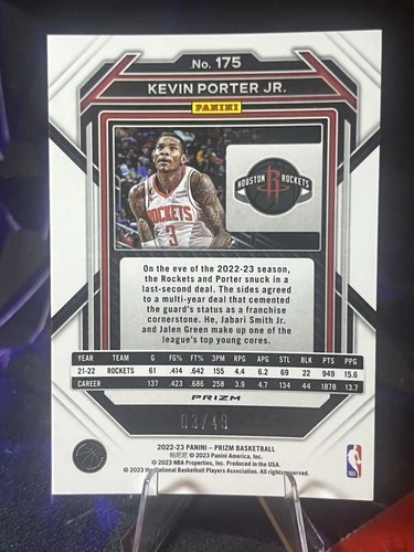 2022-23 Panini Prizm #175 Kevin Porter Jr. Orange #/49 - photo 2