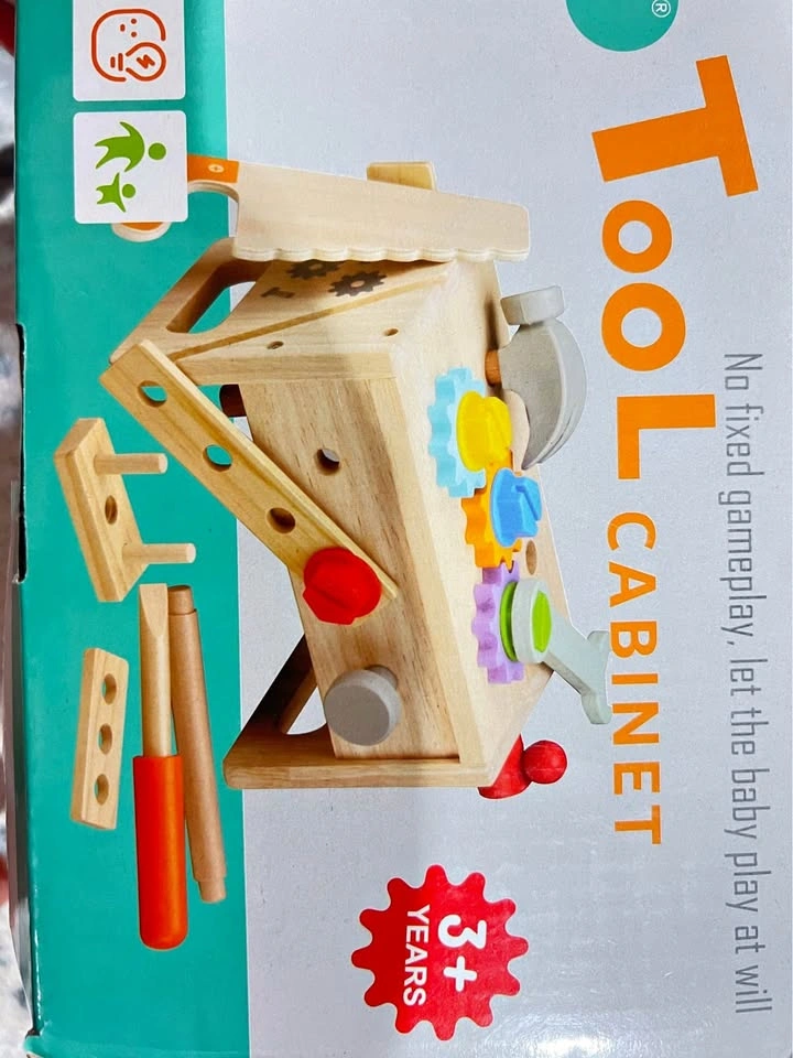 Toy tool box made of wood new