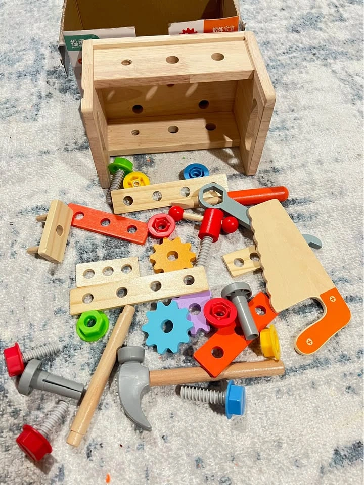 Toy tool box made of wood new - photo 4