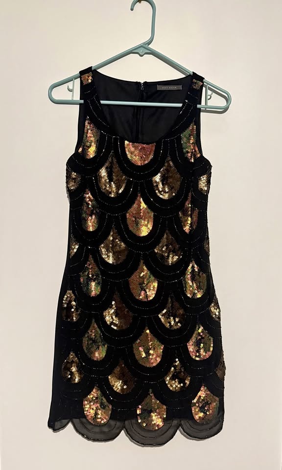Black Sequin Cocktail Dress Size XS