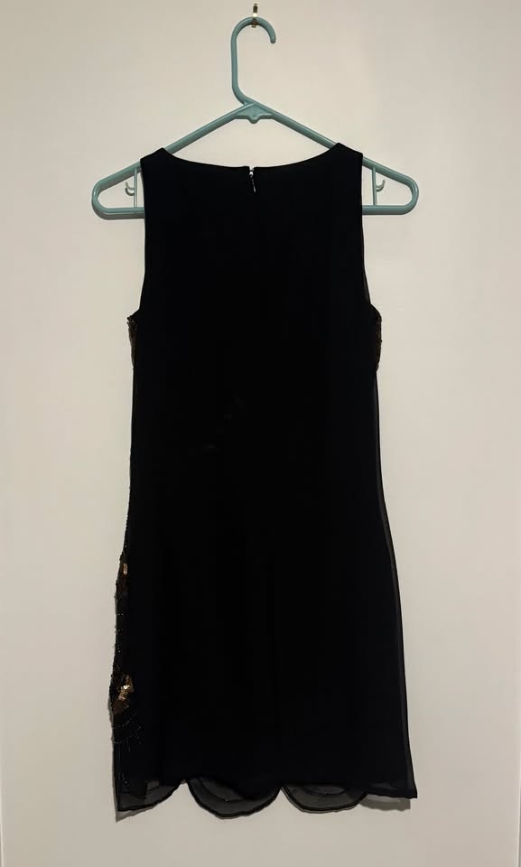 Black Sequin Cocktail Dress Size XS - photo 2