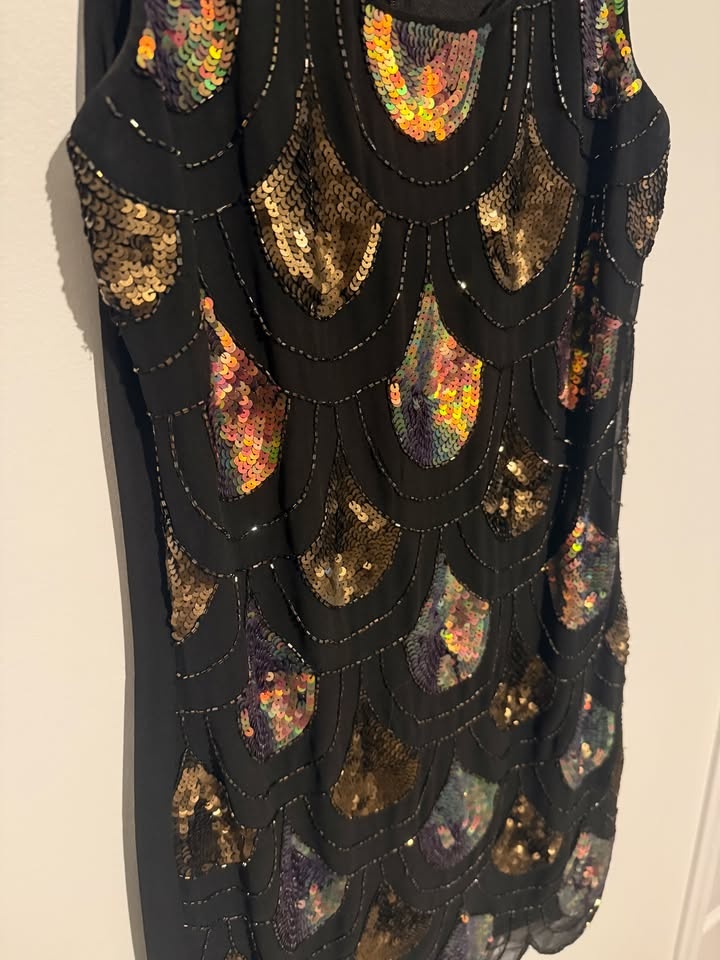 Black Sequin Cocktail Dress Size XS - photo 3