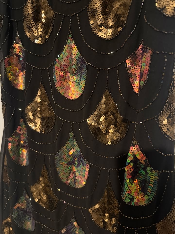 Black Sequin Cocktail Dress Size XS - photo 4