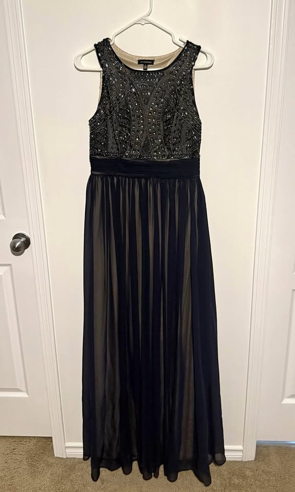 Navy Beaded Maxi Dress Size 8