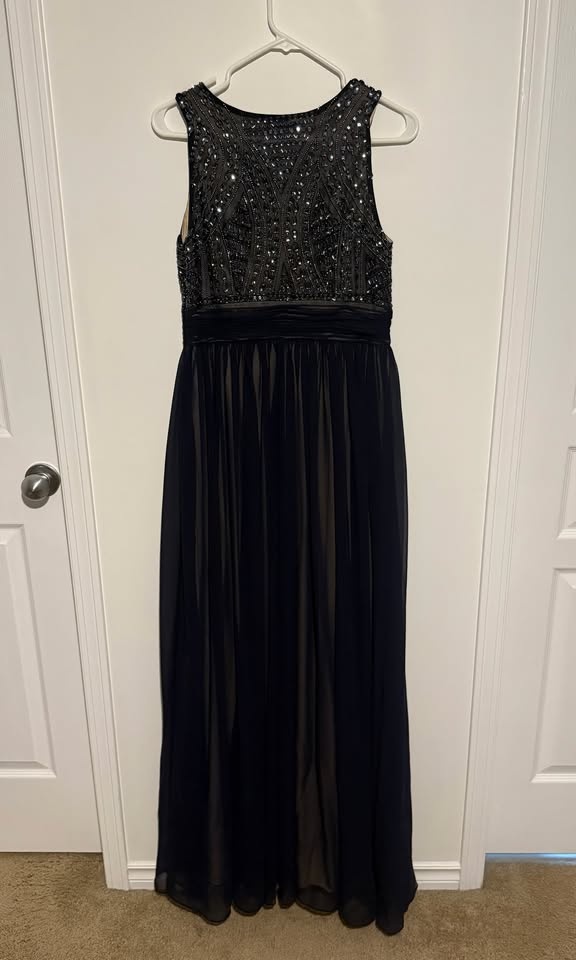 Navy Beaded Maxi Dress Size 8 - photo 2