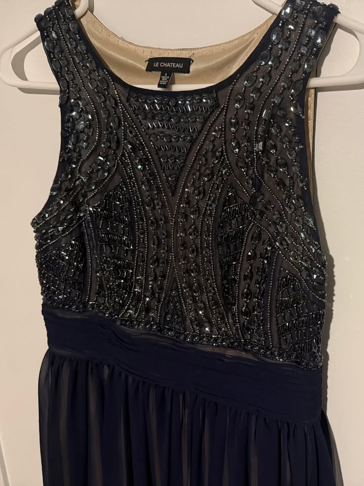 Navy Beaded Maxi Dress Size 8 - photo 3