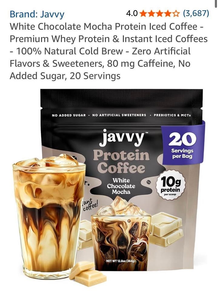 Javvy White Chocolate Mocha Protein Coffee 20 Servings