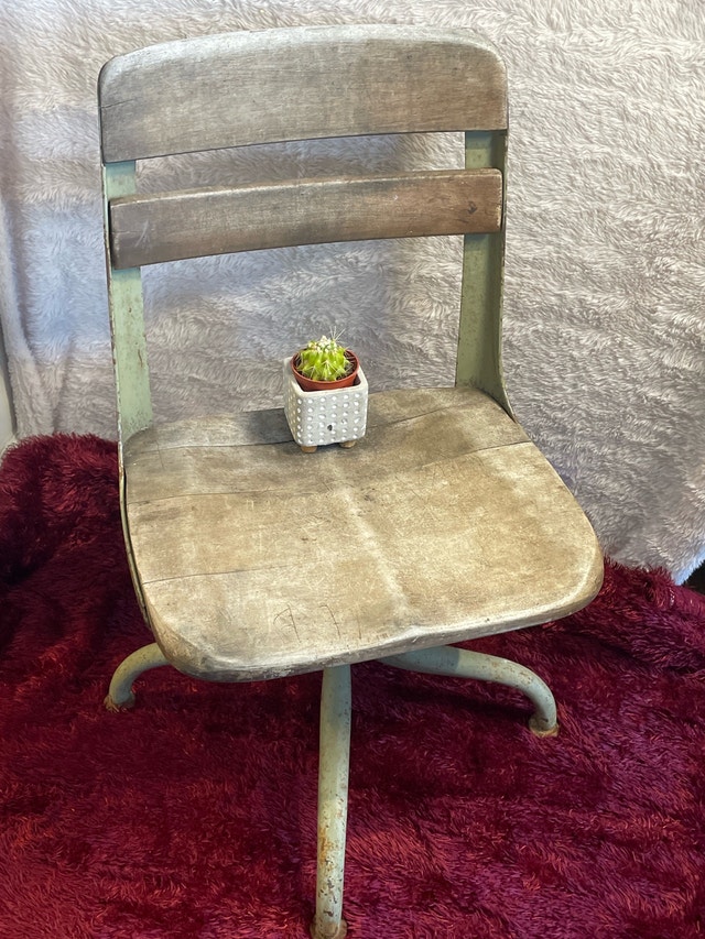 Antique 1940s American Seating Co. Swivel Lumbar Chair