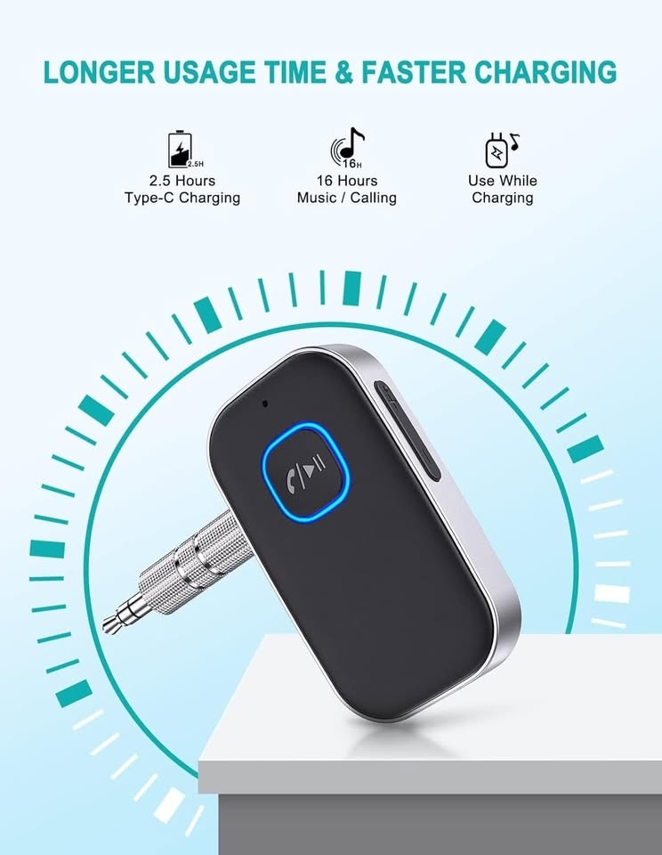Bluetooth AUX Car Adapter w/ Mic - photo 3