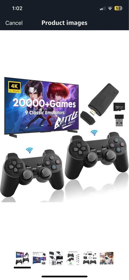2.4G Game Stick Console – 2 Wireless Controllers – Plug & Play