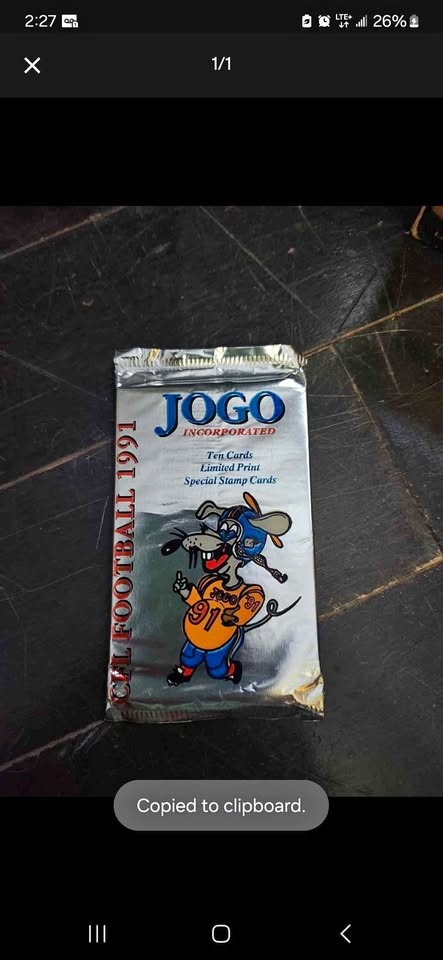1991 JOGO CFL Football