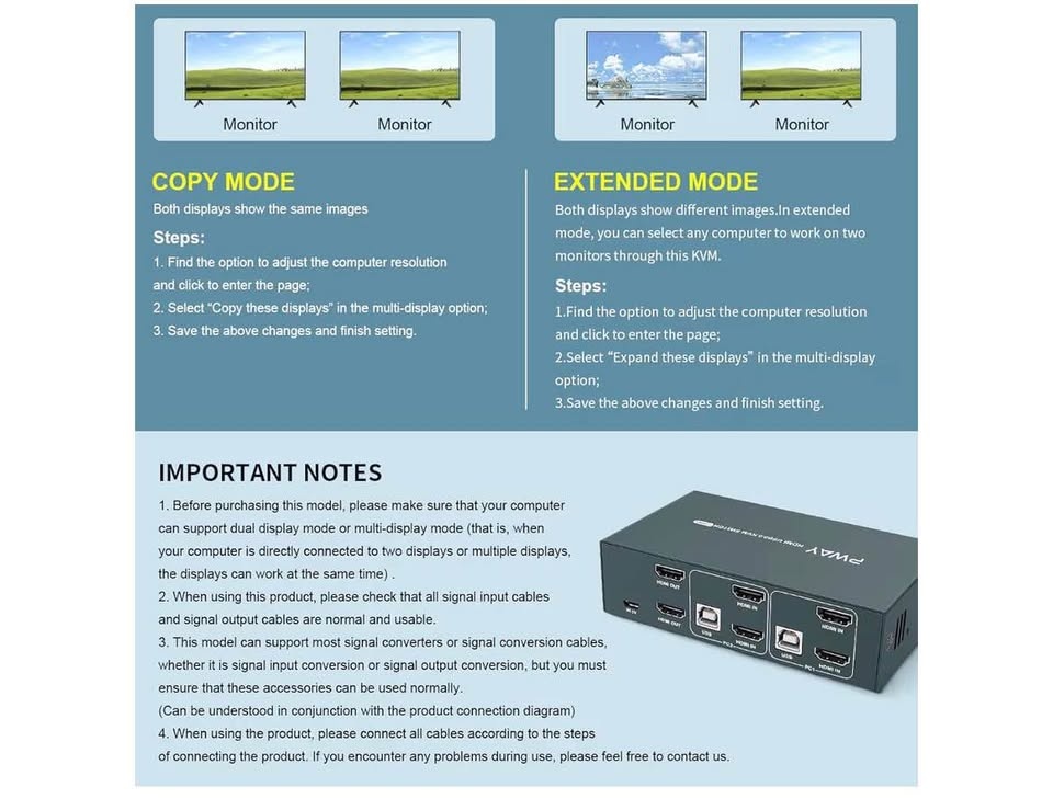 GREATHTEK Dual Monitor HDMI KVM Switch - photo 5