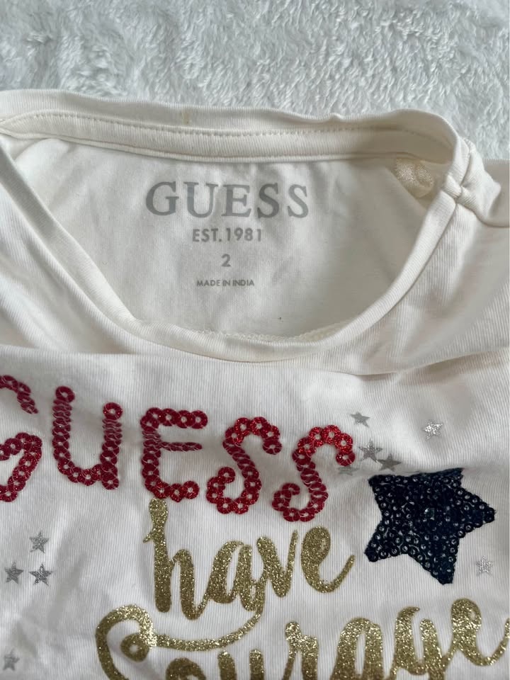 Guess Girls Long Sleeve Top Size 2T - Courage & Kind - Tulle Bac - photo 2