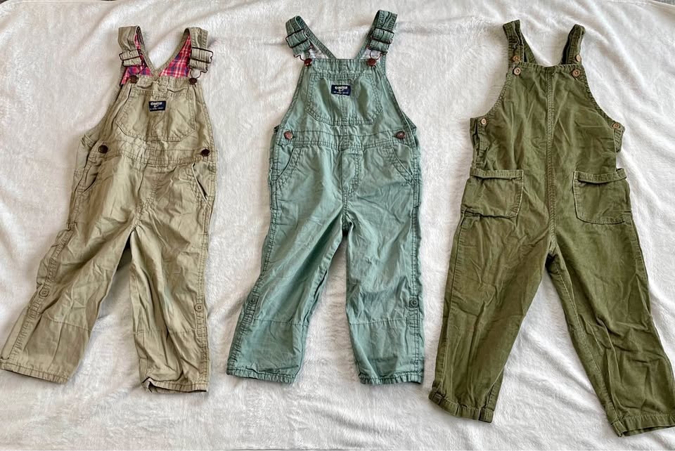 3 Pairs OshKosh B'gosh & Little Planet Toddler Overalls 3T