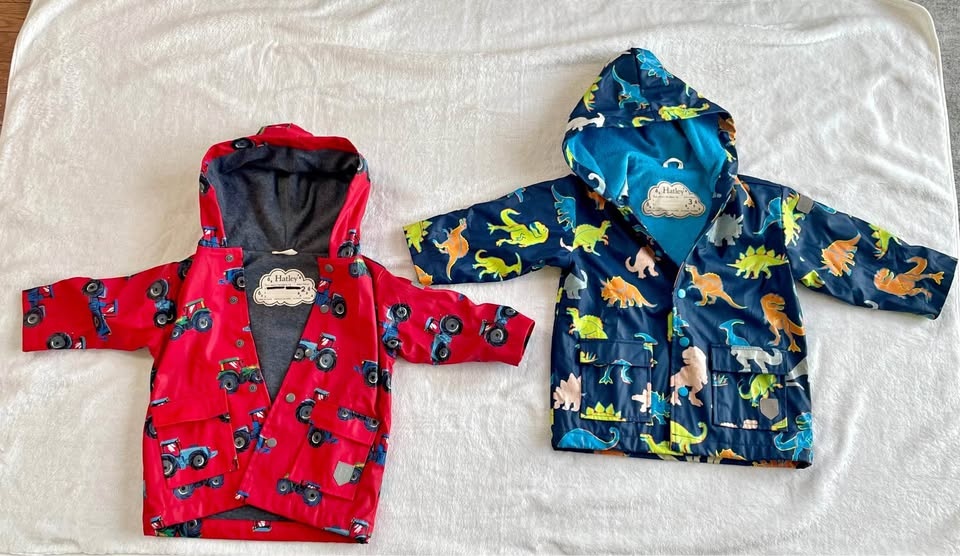 Hatley Kids Rain Jackets - Tractor (Size 2) & Dino (Size 3)