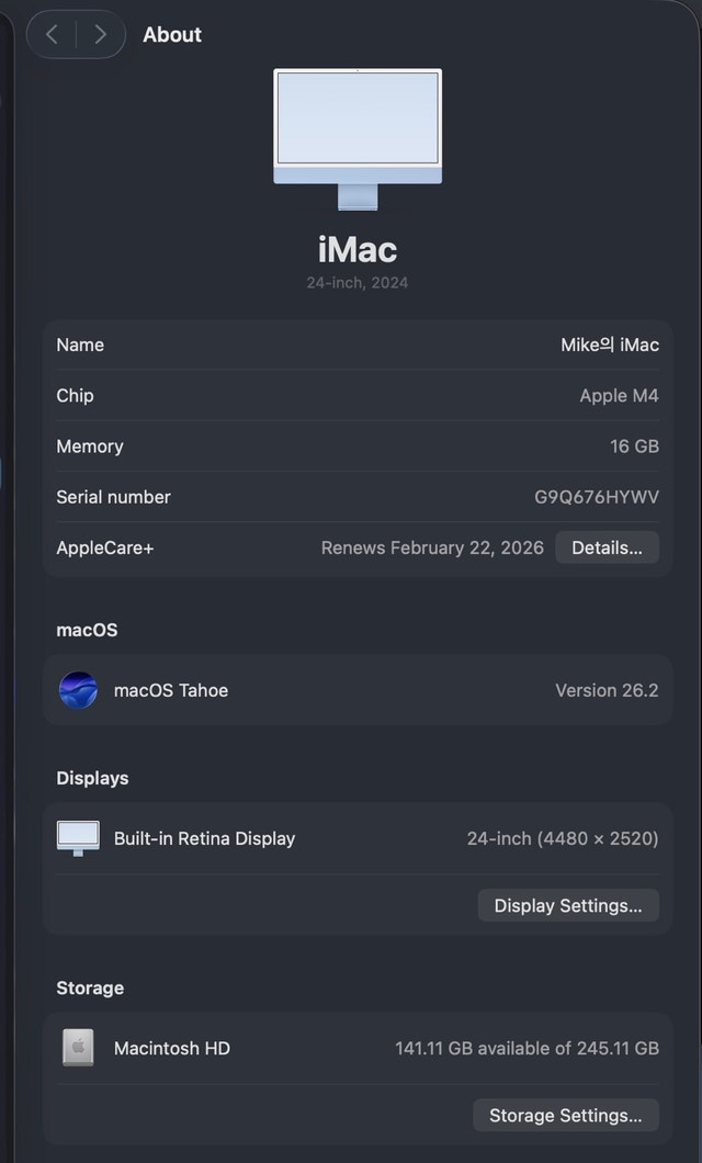 iMac 2024 24inch M4 Chip