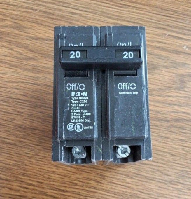 Eaton Type BR220 2 Pole Circuit Breaker
