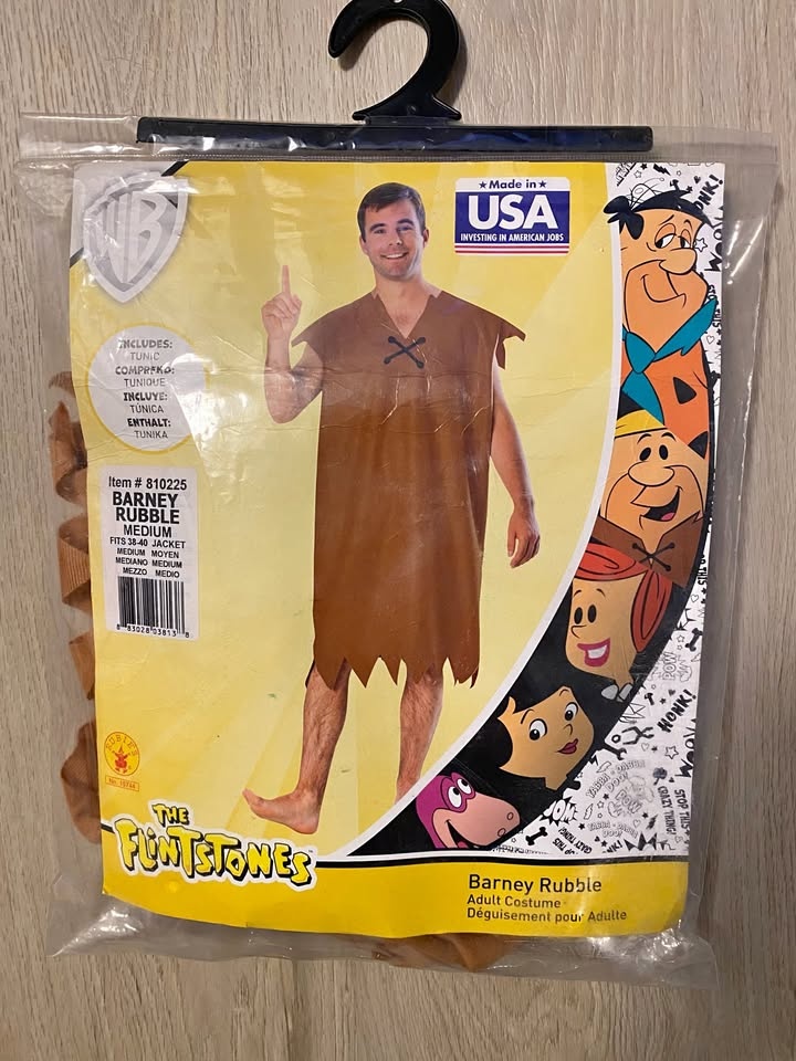 Flintstones Barney Rubble Cosplay/Halloween Costume - Men's M