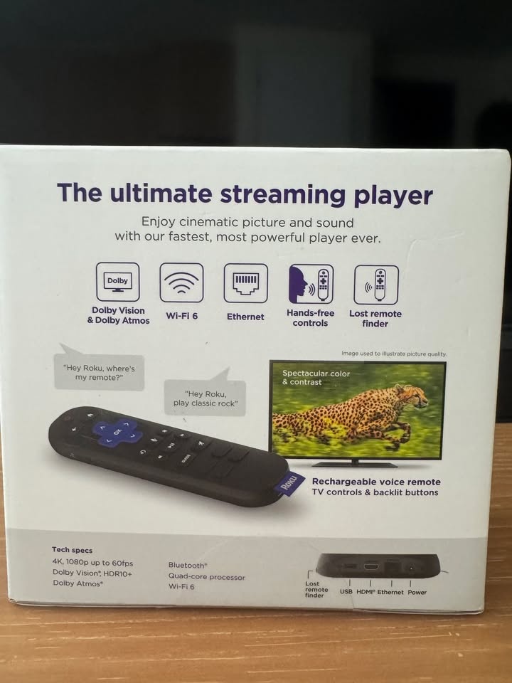 BRAND NEW ROKU ULTRA HD 4K HDR THE ULTIMATE STREAM PLAYER - photo 3