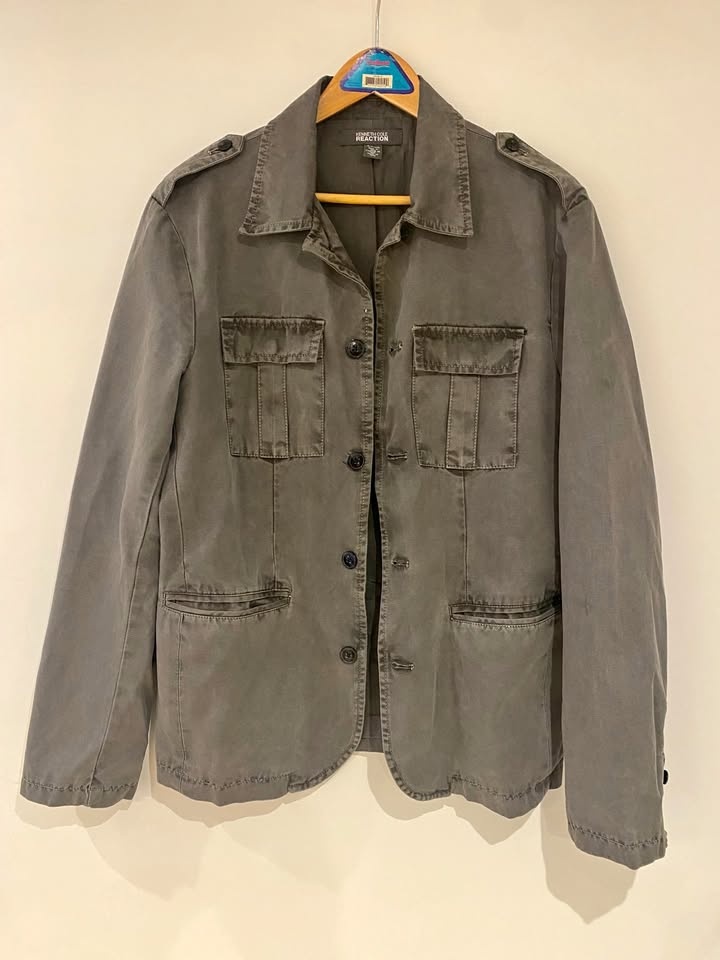 Kenneth Cole Reaction Men's Military Jacket - Grey, Size S