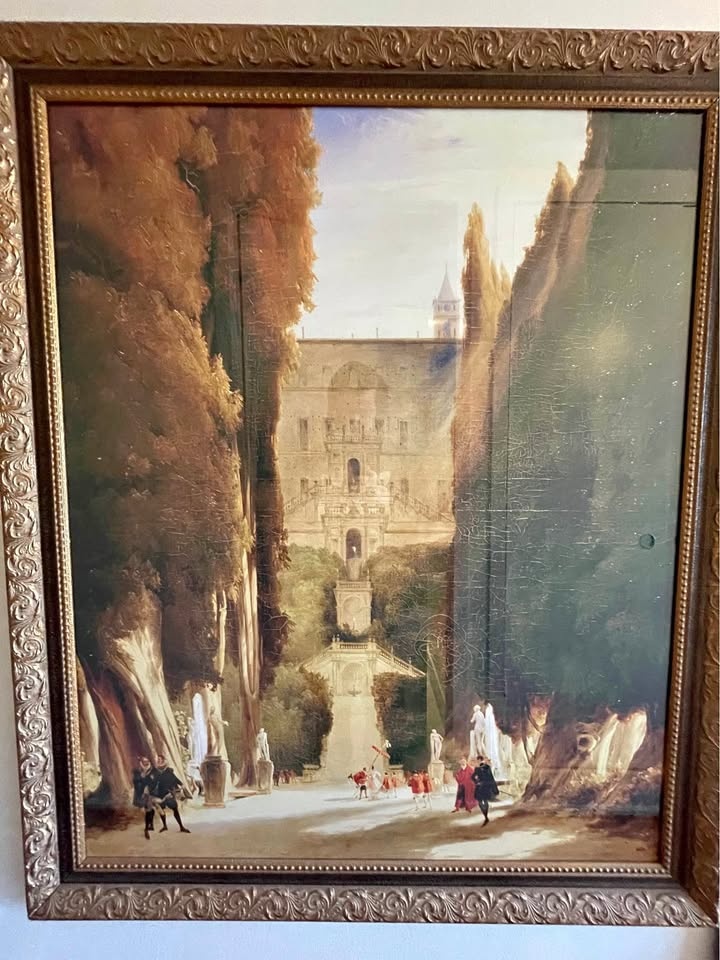 Large Framed Art Print: "In the Park of the Villa d'Este"