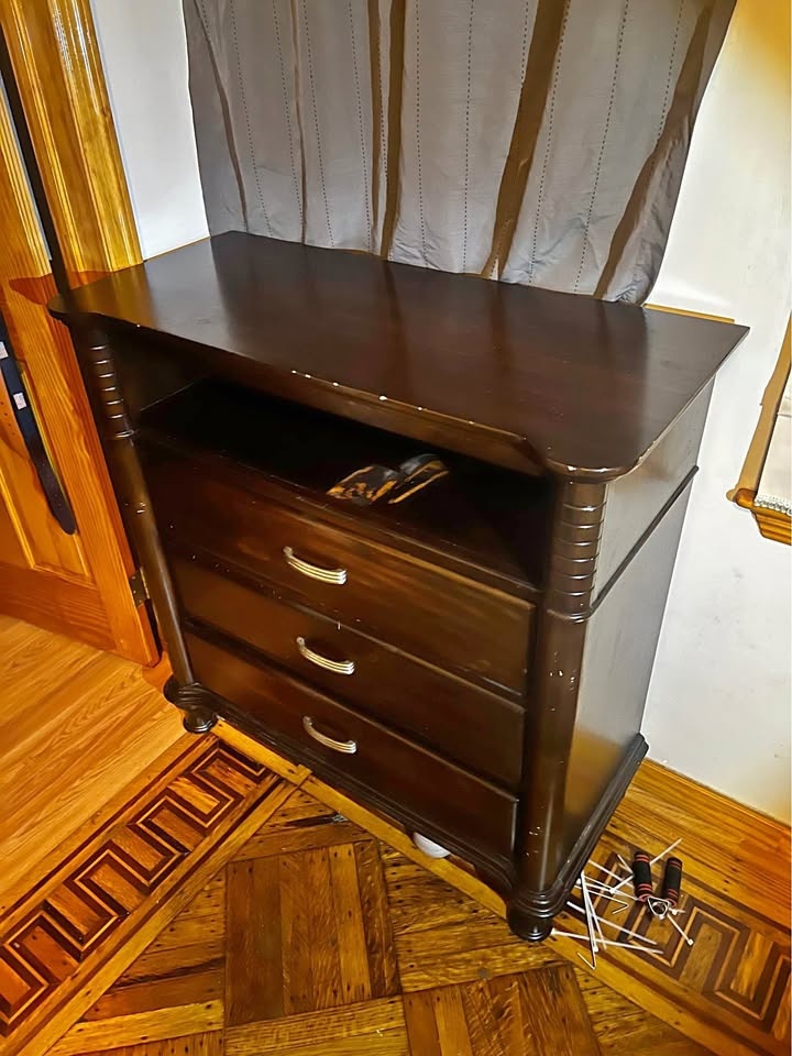 Furniture Solid Wood Dresser dark brown