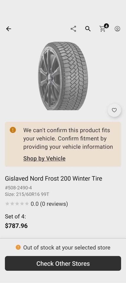 Like new set of 215 60r16 studded Winter tires - photo 4