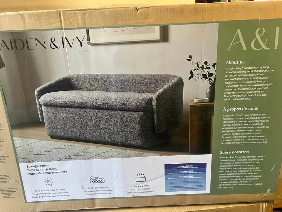 New Aiden & Ivy Fabric Storage Bench