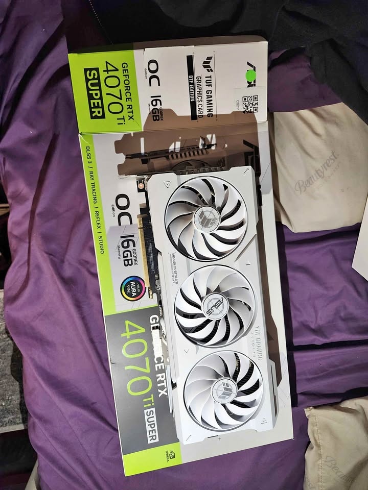 White ASUS 4070Ti Super Video Card