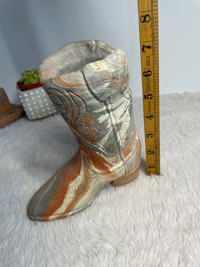 Vintage Clay Cowboy Western Hat Boot Set - photo 2