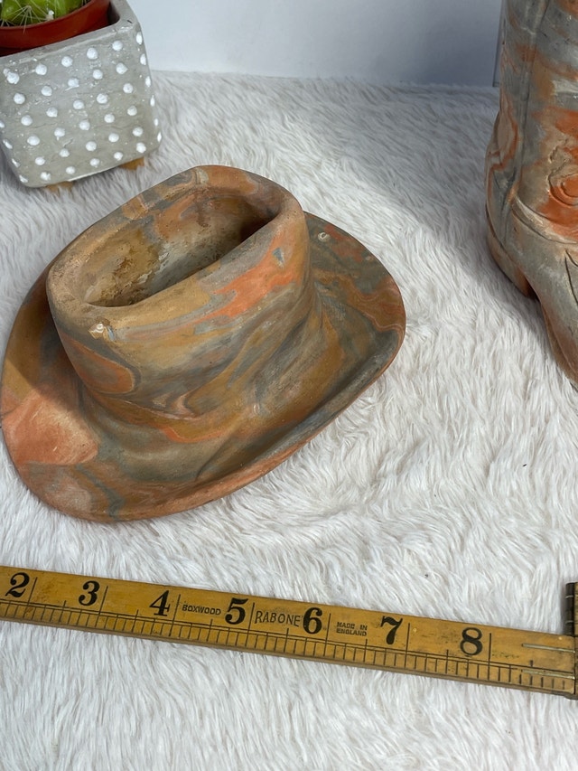 Vintage Clay Cowboy Western Hat Boot Set - photo 5