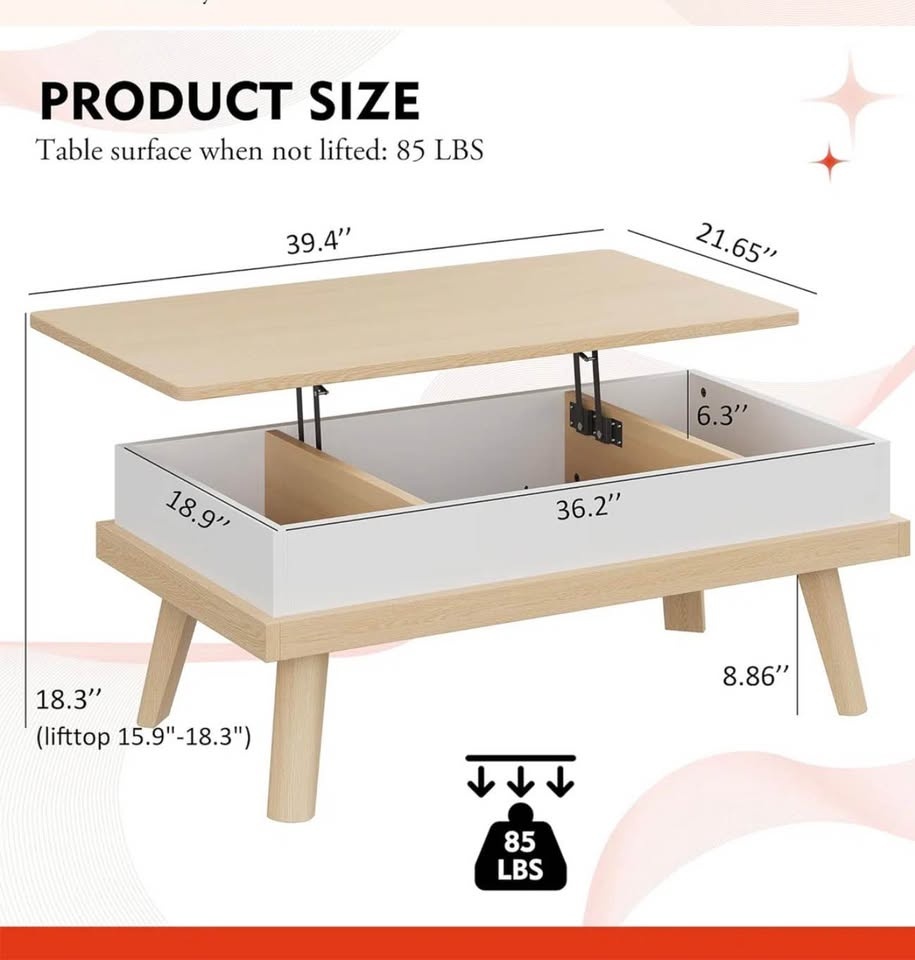 Coffee Table with Storage - photo 4