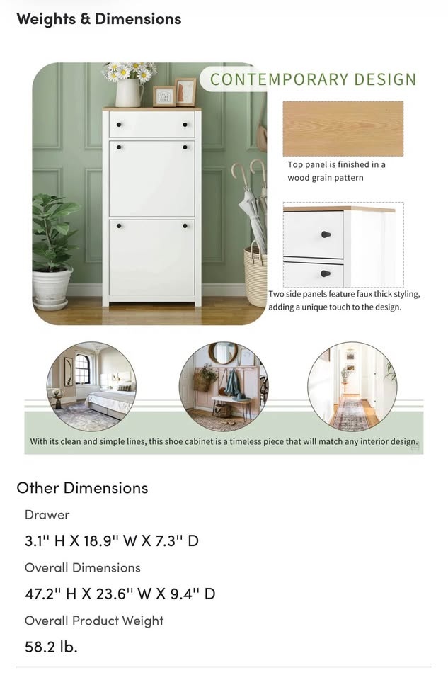 Wayfair White Shoe Cabinet - 2 cabinets for $150 - photo 4