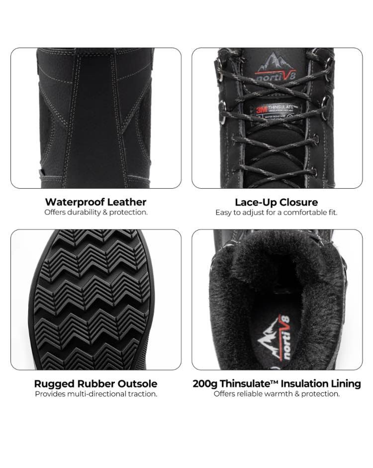 New Men's Size 14 Waterproof Insulated Winter Snow Boots - photo 5