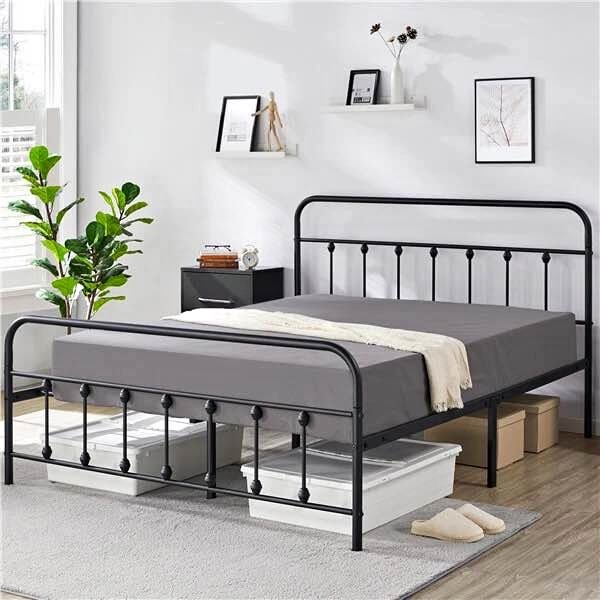 Farmhouse Style Metal Platform Bed - All Sizes
