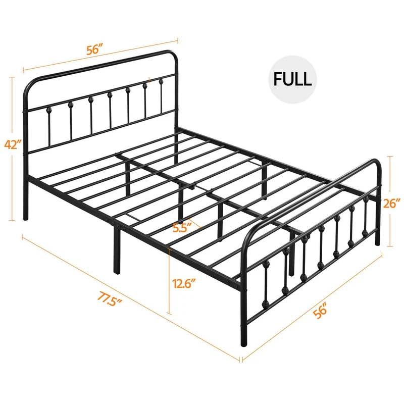 Farmhouse Style Metal Platform Bed - All Sizes - photo 3
