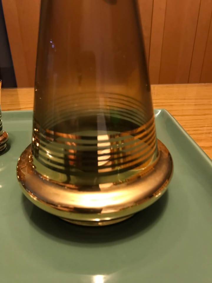 Vintage Decanter & 6 Shot Glasses - Amber Glass - photo 5