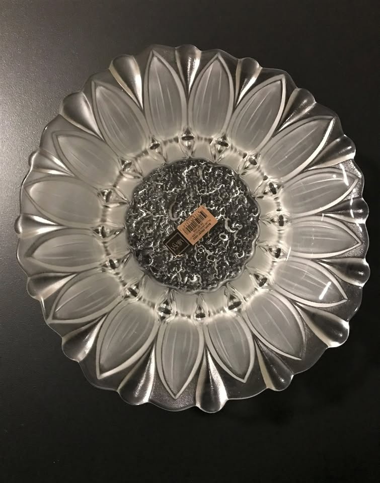 Mikasa Sunflower Frosted Glass Decor Bowl or Candle Holder