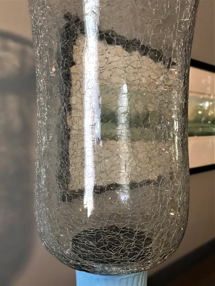Etched Glass Vase or Candle Holder - photo 3