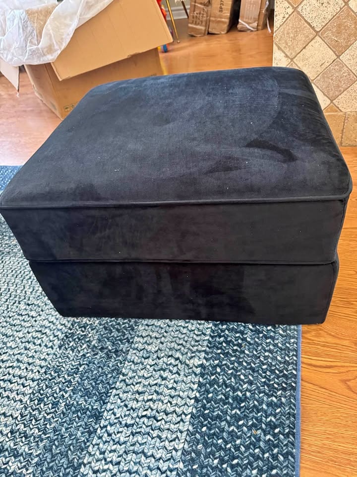 New Black Velvet Honbay 2in1 Ottoman Couch Coffee Table