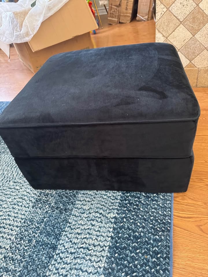 New Black Velvet Honbay 2in1 Ottoman Couch Coffee Table - photo 4