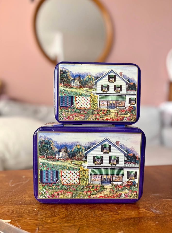 Set of 2 Vintage Tins