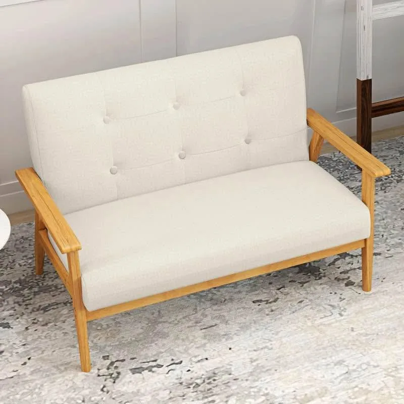 🛋️ 45" Beige 2-Seat Sofa - Upholstered Loveseat 🔥✨ image indicator(6)