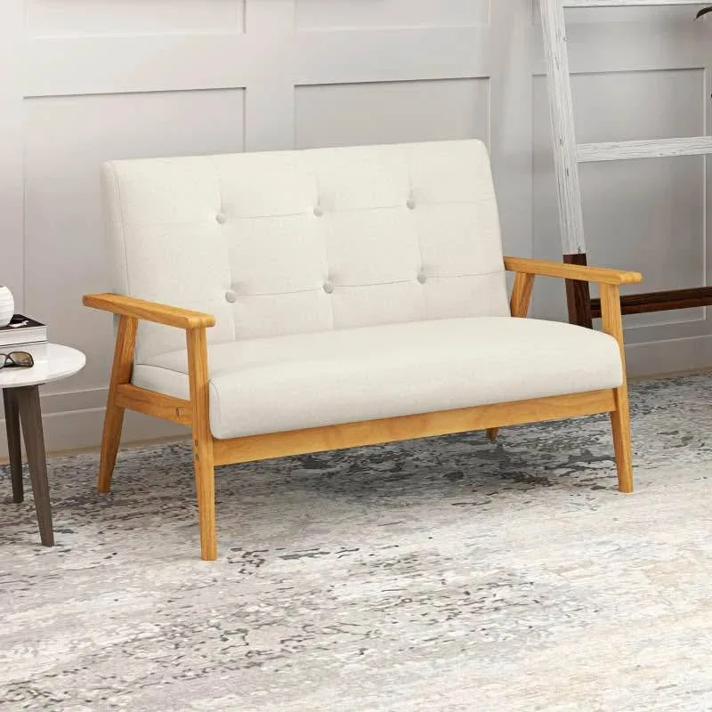 🛋️ 45" Beige 2-Seat Sofa - Upholstered Loveseat 🔥✨ image indicator(7)