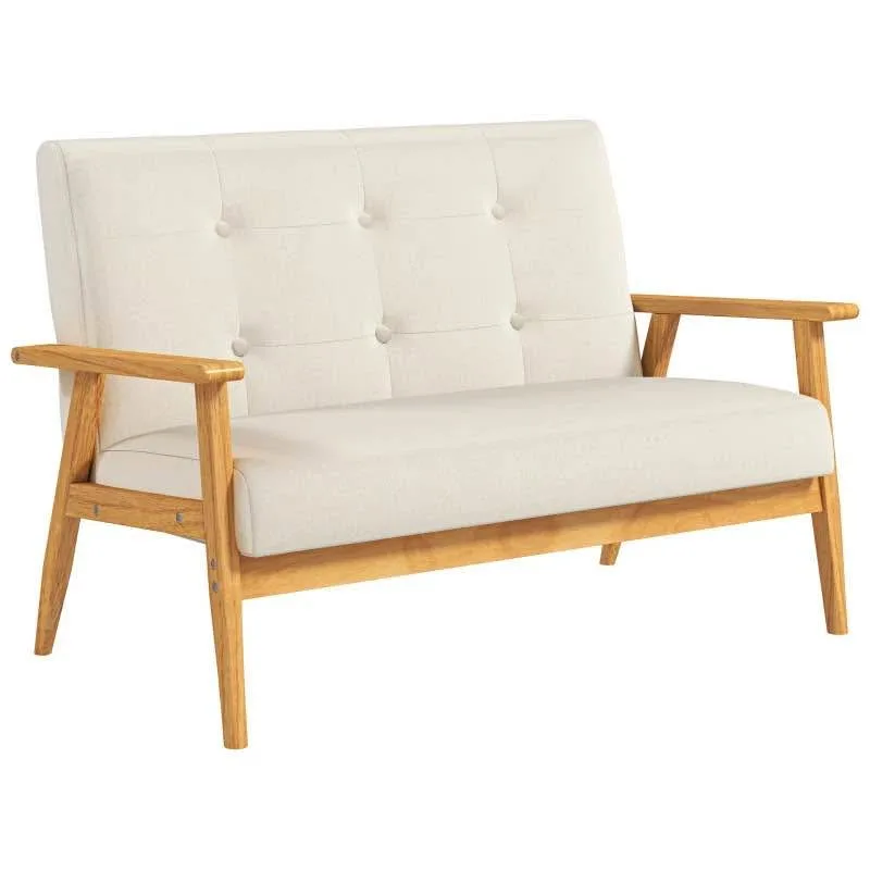 🛋️ 45" Beige 2-Seat Sofa - Upholstered Loveseat 🔥✨ image indicator(8)