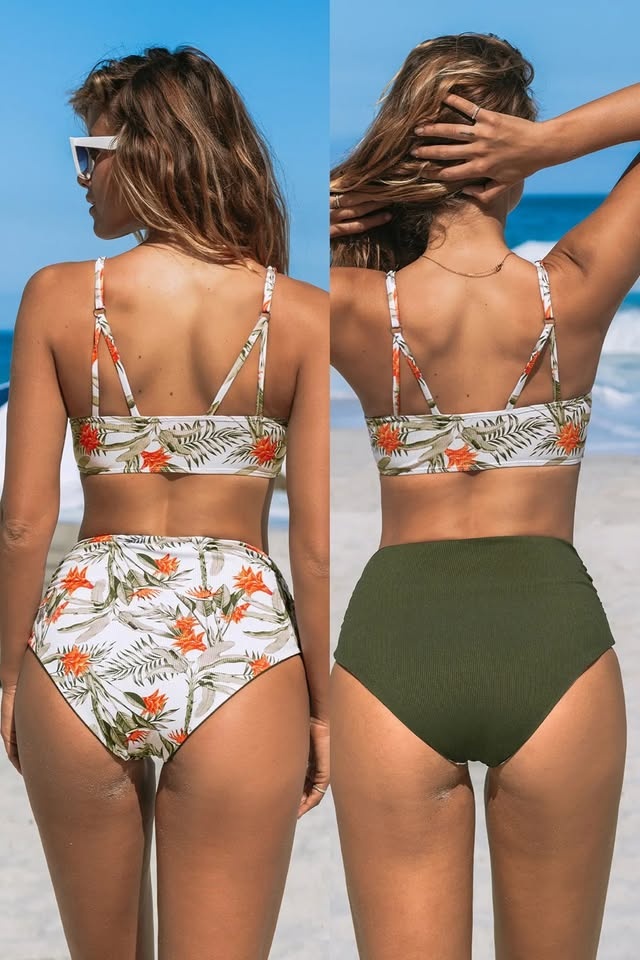 *NEW* CUPSHE (XL) Tropical Two Piece with Reversible Bottoms - photo 4