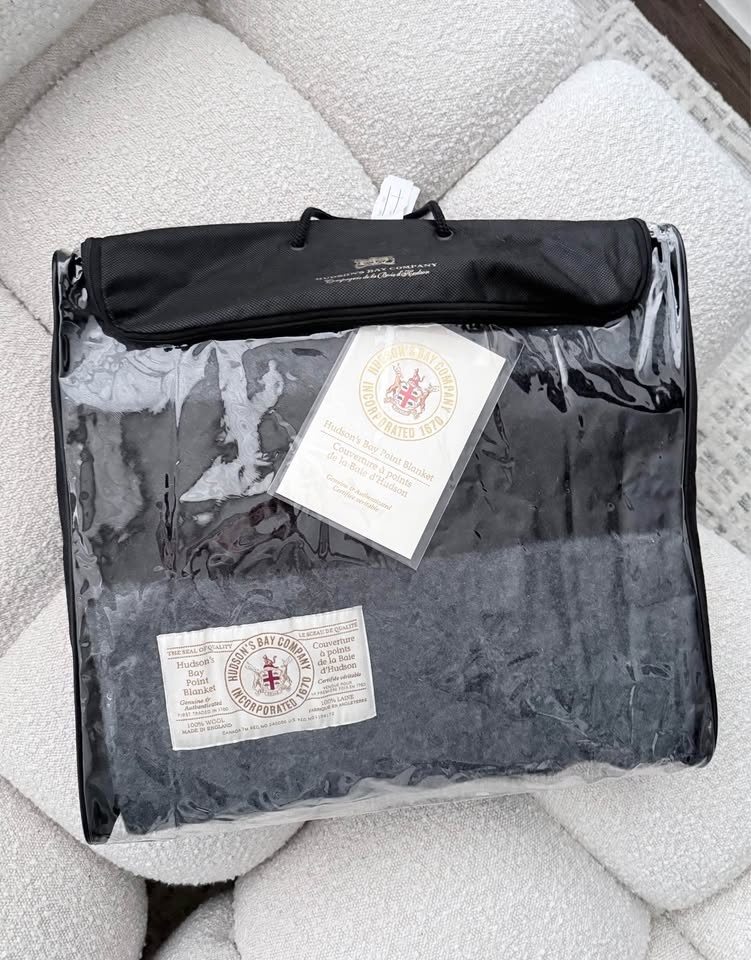 Hudson's Bay Point Blanket Full Size Grey Wool - 4pt (NEW)
